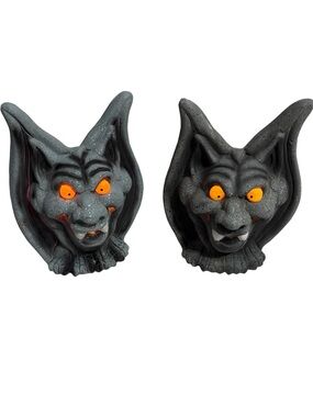 Vintage 1993 Trendmasters Faux Stone Gargoyle Light Up Halloween Decorations